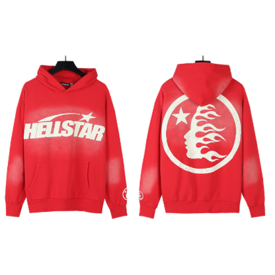 Hellstar Distressed Terry Cloth High Street Retro Hooded Sweatshirt